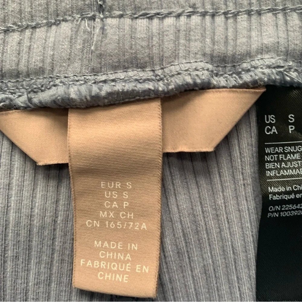 H&M Light Blue Ribbed Wide-leg Pants - Picture 4 of 7